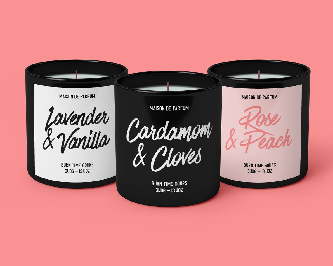 Modern Editable Candle Label DIY Candle Label Custom Candle Etsy