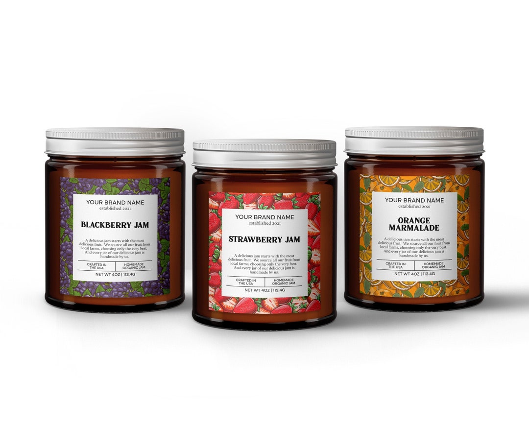 Editable Jam Label, Round Honey Label, Jam Label Printable, Homemade Jam Label, DIY Jar Labels