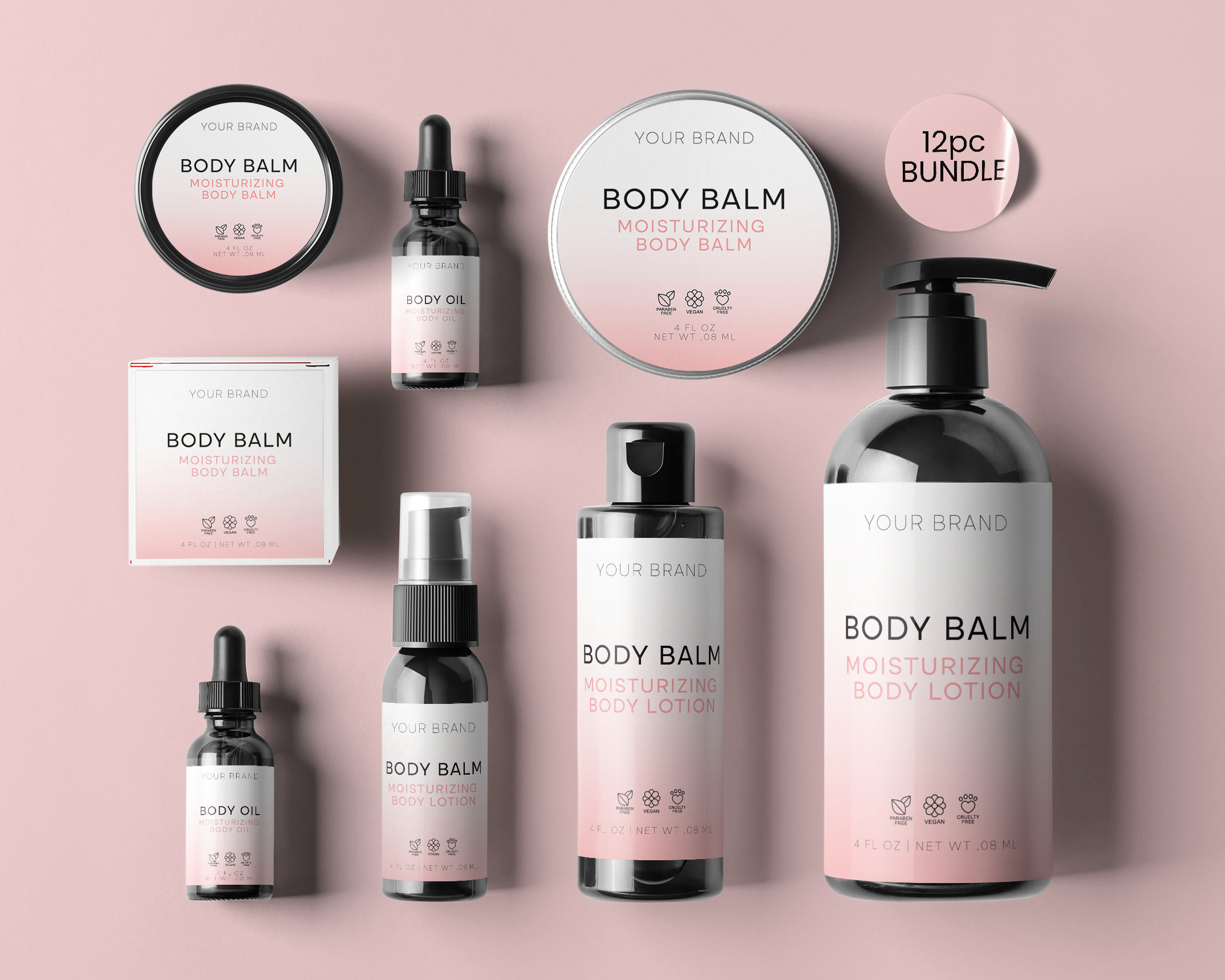 GRADIENT Editable Cosmetic Labels Editable Body Product Etsy