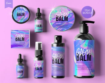 HOLOGRAM Editable Cosmetic Labels, Editable Body Product Labels, DIY Cosmetic Labels, Cosmetic Label Printable, Custom Skin Care Labels