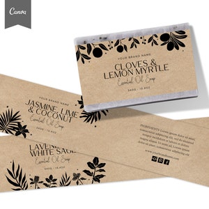 ORGANlC Editable Soap Label, FLORAL Soap Label Design, Bath Soap Label, Custom Product Label, Diy Bath Soap Label, CANVA, Custom Soap Label