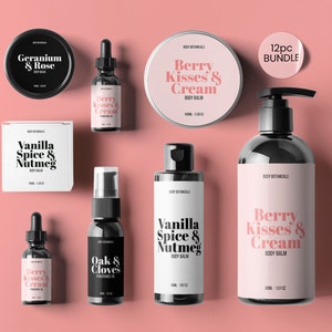 Editable SkinCare Product Labels, Editable Cosmetic Labels, Label Templates, Jar Labels, Bath Product Labels, Cosmetic Serum Labels, CANVA