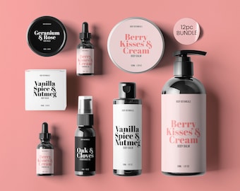 Editable SkinCare Product Labels, Editable Cosmetic Labels, Label Templates, Jar Labels, Bath Product Labels, Cosmetic Serum Labels, CANVA