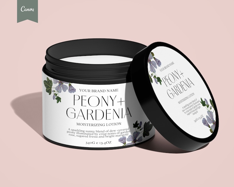 VINTAGE FLORAL Editable Skin Care Label, Apothecary Label, Botanical Label, Custom product label, Editable Cosmetic Label, Skin Care CANVA image 4
