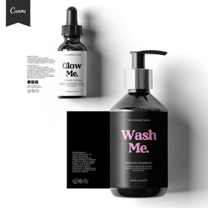 Editable Cosmetic Bottle Label Template, DIY Cosmetics Label, Cosmetics Labels Printable, 6oz, 4oz, 2oz Bottle Labels, Skin Care label CANVA