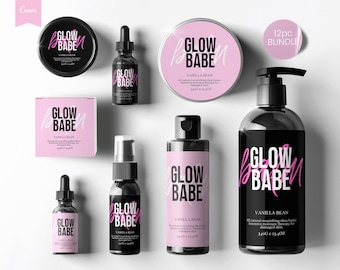 Editable SkinCare Product Labels, Editable Cosmetic Labels, Label Templates, Jar Labels, Bath Product Labels, Cosmetic Serum Labels, CANVA
