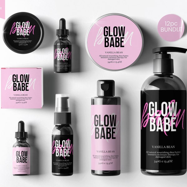 Editable SkinCare Product Labels, Editable Cosmetic Labels, Label Templates, Jar Labels, Bath Product Labels, Cosmetic Serum Labels, CANVA