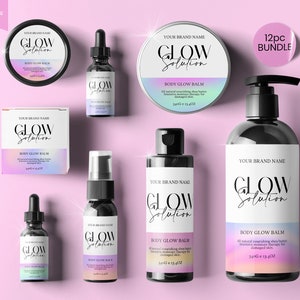 Modern GRADIENT Cosmetic Labels, Editable Body Product Labels, DIY Cosmetic Label, Cosmetic Label Printable, Custom Skin Care Label, CANVA