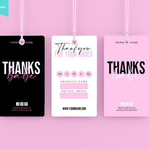 Custom HANG TAGS, Small Business Swing Tag, Boutique Clothing Tag Template, Hair Bundles Product Tag, Hang Tag, Custom Product Label, CANVA