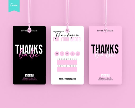 Custom HANG TAGS, Small Business Swing Tag, Boutique Clothing Tag Template, Hair Bundles Product Tag, Hang Tag, Custom Product Label, CANVA