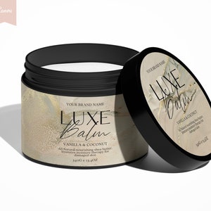 Editable GOLD Cosmetic Jar Label Marble Template, Diy GLITTER Cosmetics Label, product labels, Circular Jar Label, Skin Care label, CANVA