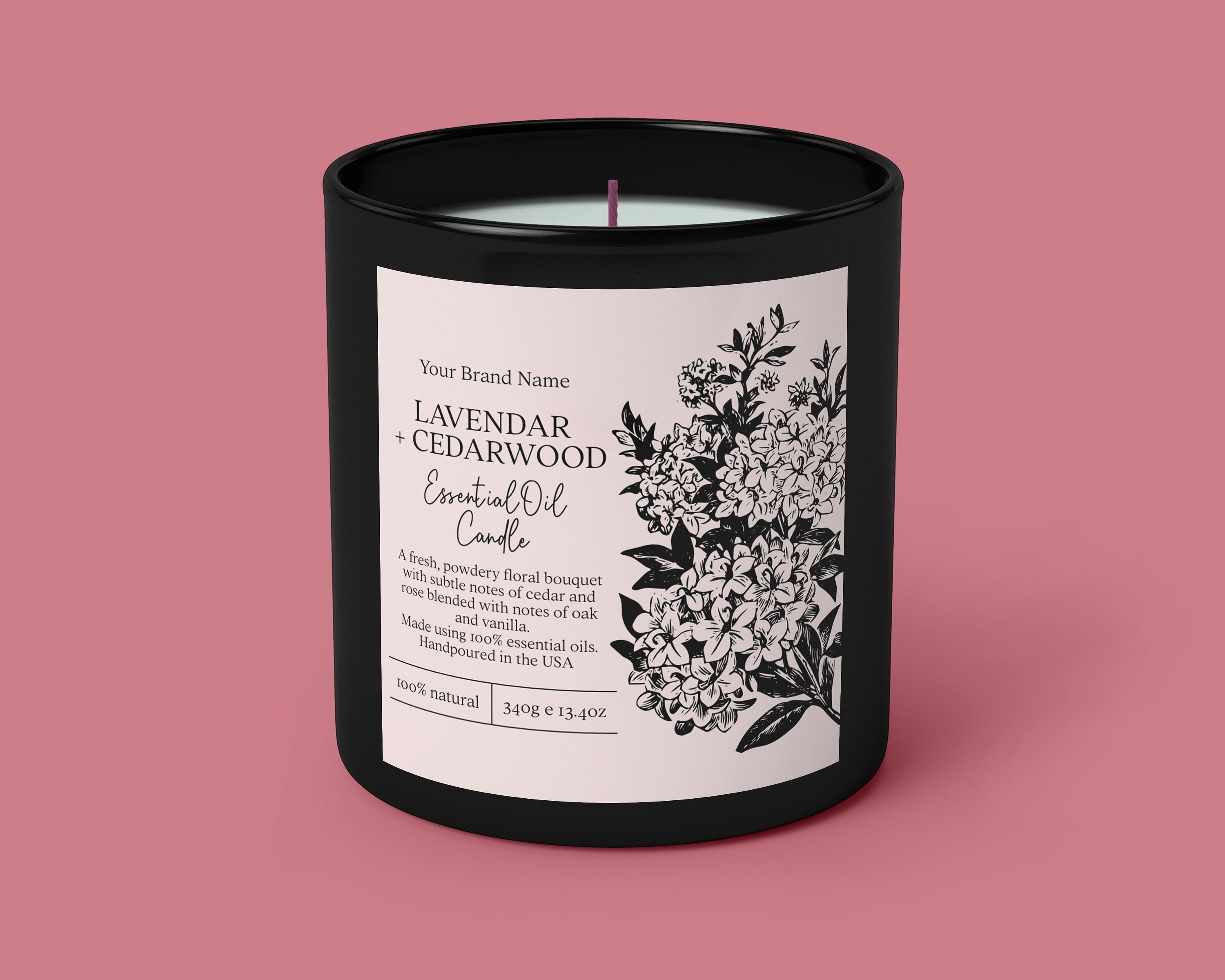 VINTAGE Floral Editable Candle Label Candle Label Design Etsy