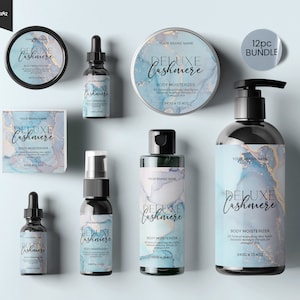 Editable Body Product Labels, MARBLE DIY Cosmetic Labels, Glitter Editable CANVA Labels, Cosmetic Label Printable, Custom Skin Care Label