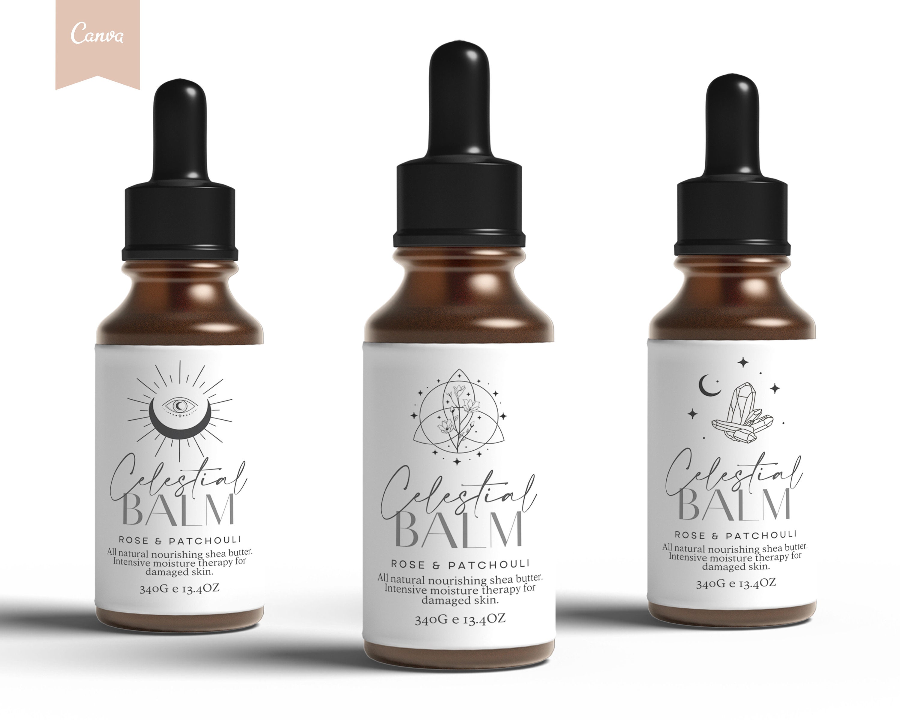CELESTIAL Editable Skin Care Label, APOTHECARY Label, Custom Product ...