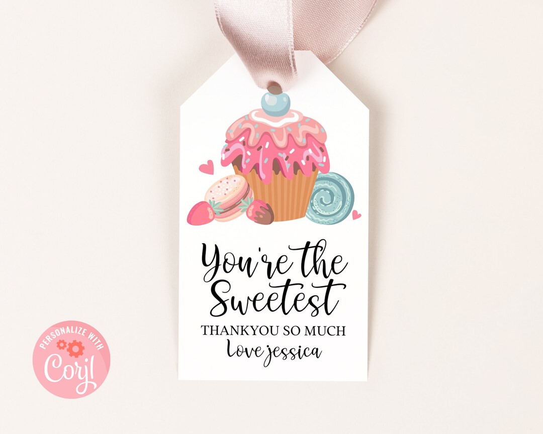 DIY Sweets Gift Tag Template, Editable Party Favor Tag, PRINTABLE ...
