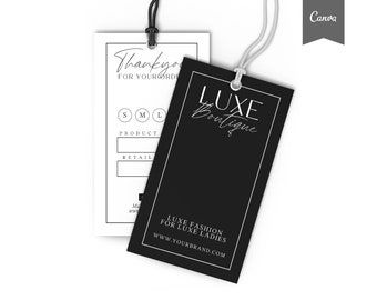 Custom HANG TAGS, Small Business Swing Tag, Boutique Clothing Tag Template, Hair Bundles Product Tag, Hang Tag, Custom Product Label, CANVA