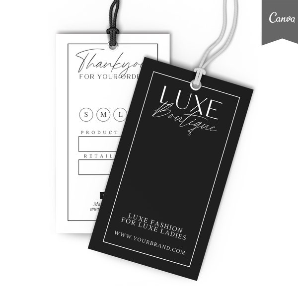 Custom HANG TAGS, Small Business Swing Tag, Boutique Clothing Tag Template, Hair Bundles Product Tag, Hang Tag, Custom Product Label, CANVA