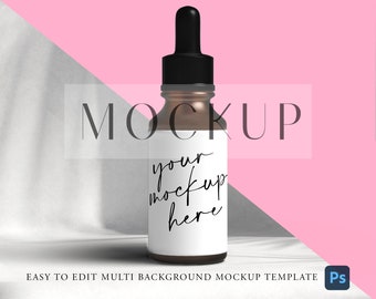 MOCKUP druppelflesje sjabloon, product mockup, productlabel mockup, 1oz, 2oz druppelflesjes, cosmetische mockup, Photoshop, Instant Download