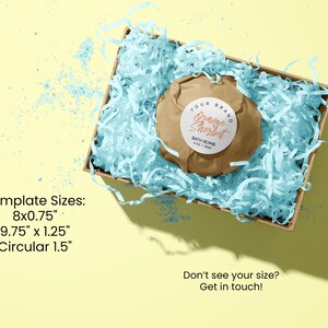 BATH BOMB Label, Editable Circle Label, DIY Cosmetic Jar Label, Round Lid Label, Circle Sticker Template, Candle Tin Label, Editable Label image 2
