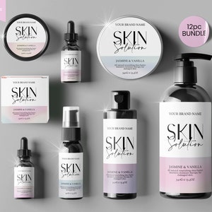 Modern GRADIENT Cosmetic Labels, Editable Body Product Labels, DIY Cosmetic Label, Cosmetic Label Printable, Custom Skin Care Label, CANVA