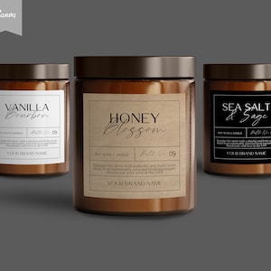 Etichetta per candele modificabile VINTAGE Boho, Design etichetta per candele APOTHECARY, Adesivo per candele, Etichetta prodotto modificabile, Etichette per candele, CANVA