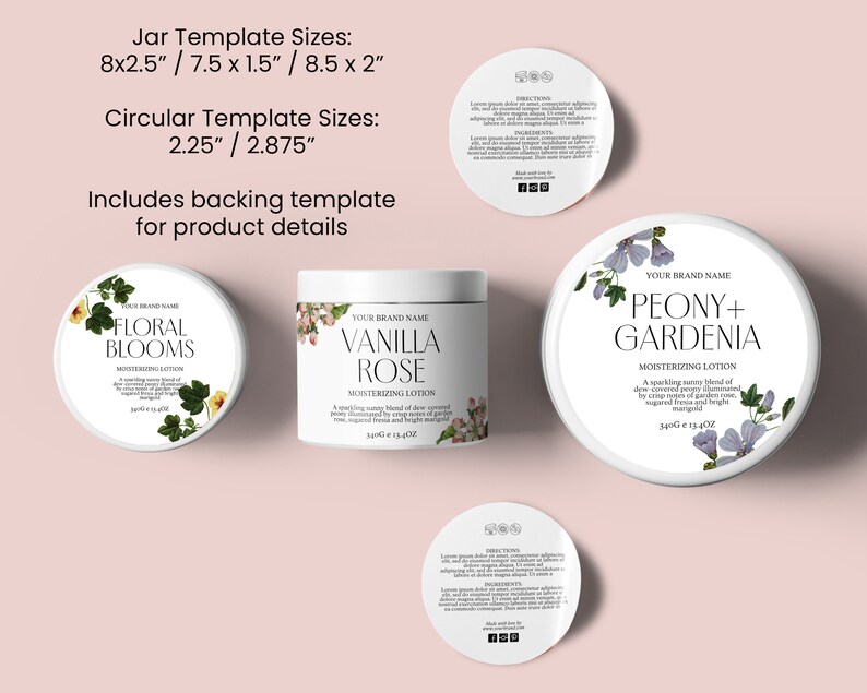 VINTAGE FLORAL Editable Skin Care Label, Apothecary Label, Botanical Label, Custom product label, Editable Cosmetic Label, Skin Care CANVA image 3