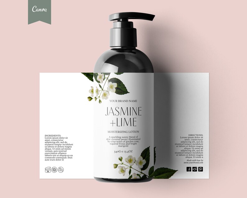 VINTAGE FLORAL Editable Skin Care Label, Apothecary Label, Botanical Label, Custom product label, Editable Cosmetic Label, Skin Care CANVA image 7