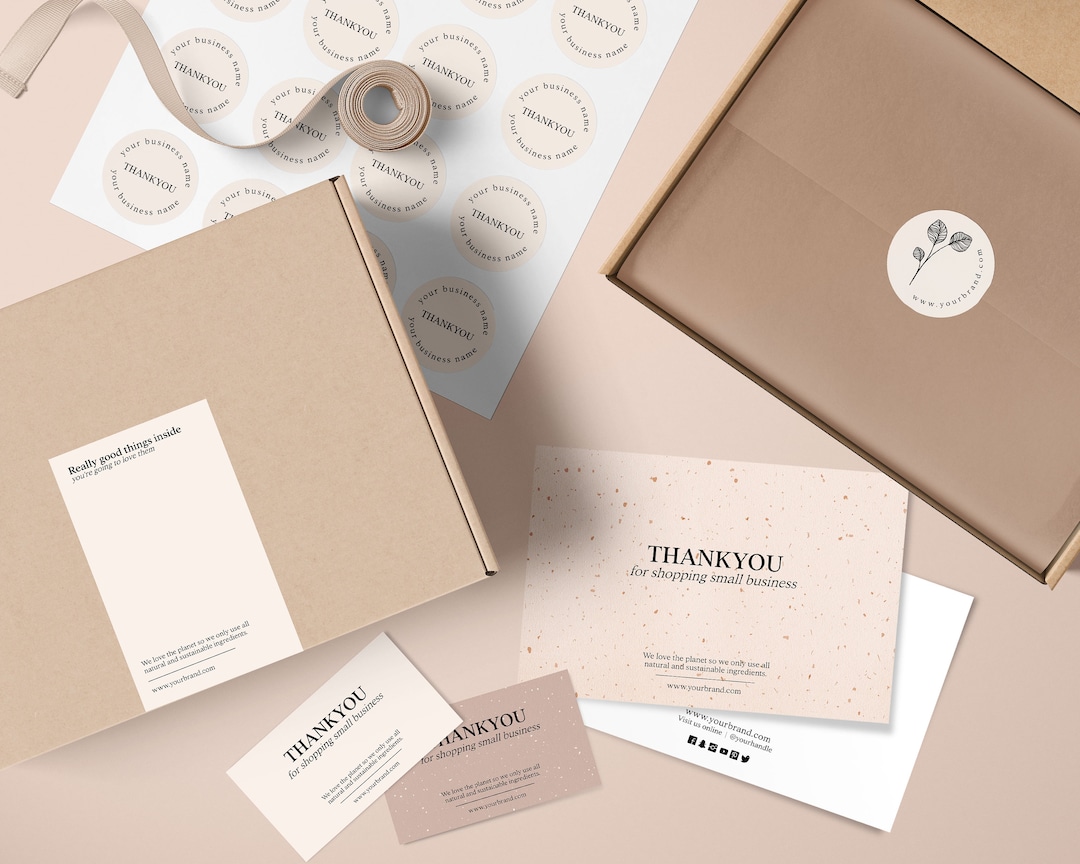 NEUTRAL Branded Packaging Templates, MINIMAL Editable Box Seal Template
