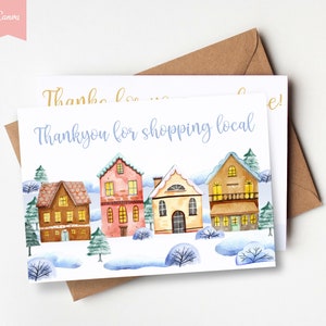 CHRISTMAS Thank You Card, SEZONOWY Edytowalny Wkład Karty, Wkładka Do Zamówienia, Edytowalne Podziękowanie, CANVA, DIY Mała Firma Podziękowanie