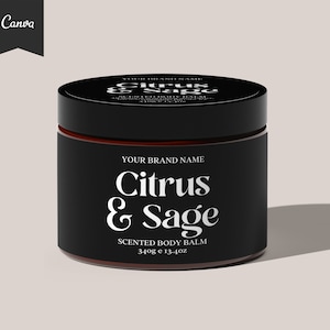 Editable Cosmetic Jar Label Template, DIY Cosmetics Label, Cosmetics Labels Printable, Circular Jar Label, Skin Care label CANVA, Tub Label