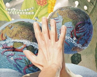 Bad Sign  – Abstract Paper Collage Art Print – Modern Wall Art