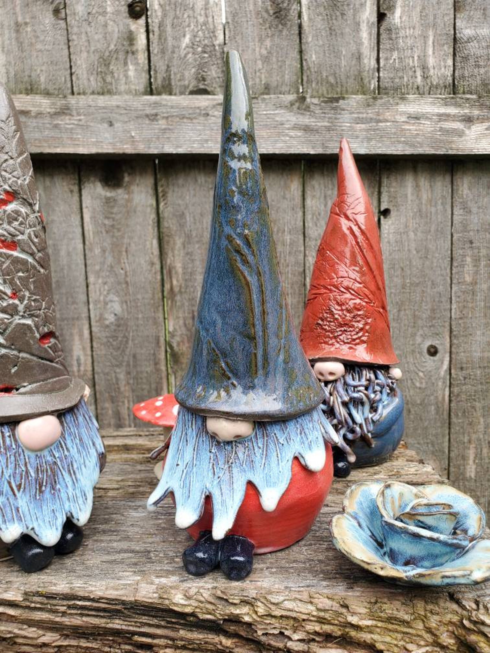 Fairy Garden Gnome Friends Handmade Pottery Gnomes Indoor Etsy