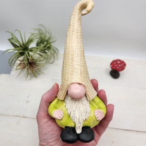 Garden Gnome Ceramic Handmade Fairy Garden Gnome Statue Pottery Fairy Mushroom Gift The Wildwood Potter