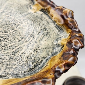 Wood Plate, Ceramic, Charcuterie, Board, Pottery, Dinner Plate, Cheese Tray, Handmade, Ceramic, Cedar Wood Artisan The Wildwood Potter image 2
