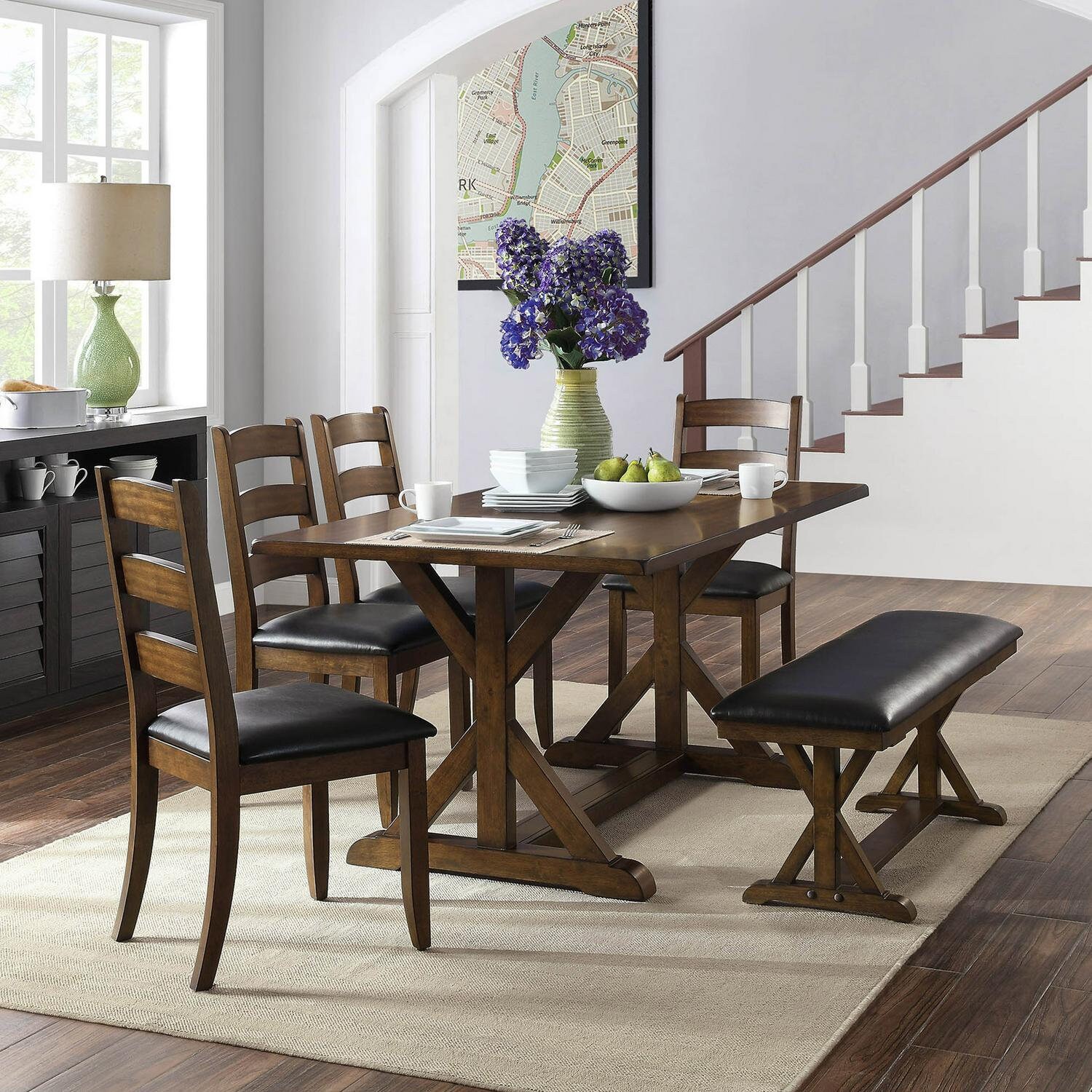 Modern farmhouse dining chairs set of 2 aged brown ash Etsy