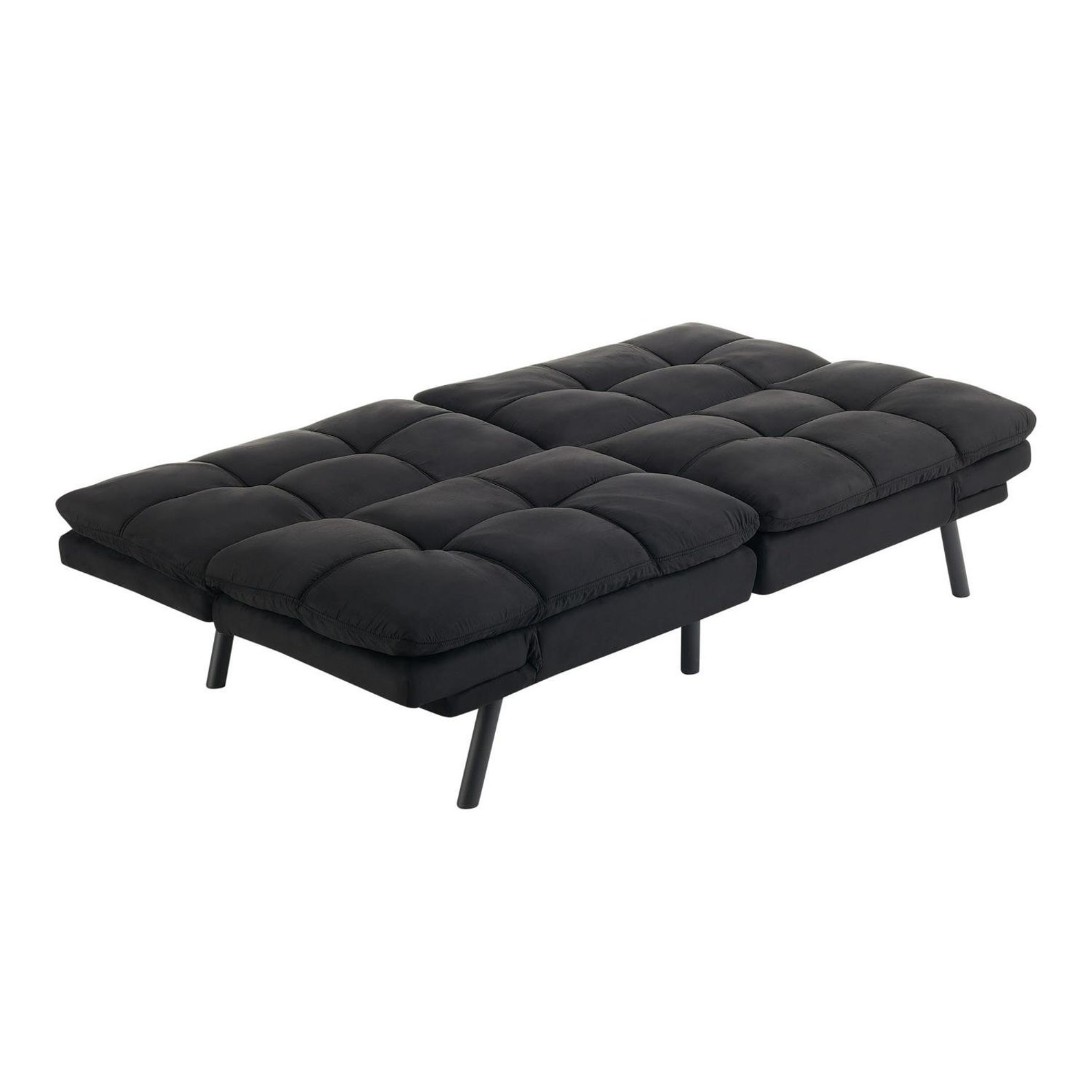 Memory foam futon black suede fabric 72'' Etsy