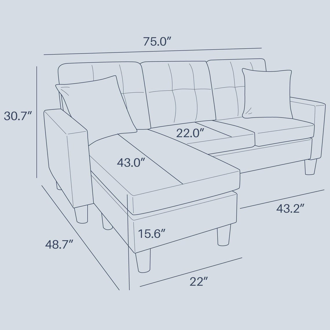 Moderno sofá de cuero seccional / sofá muebles de sala de | Etsy