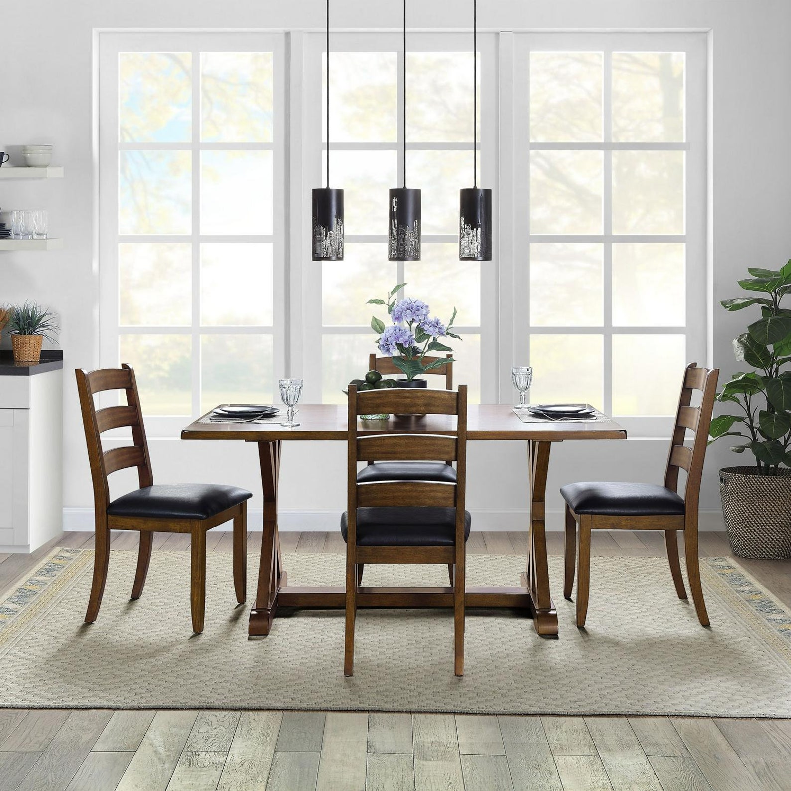 Modern farmhouse dining chairs set of 2 aged brown ash Etsy