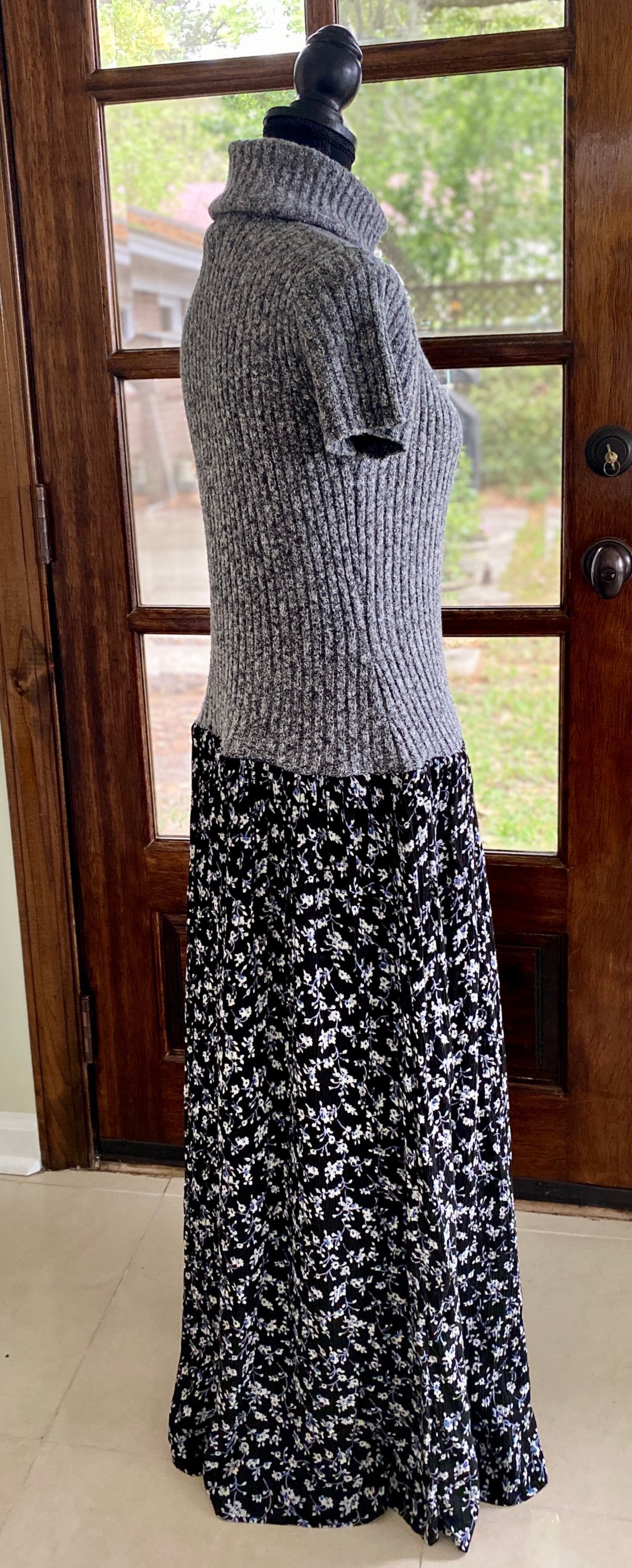 Langes graues und blaues Kleid S/M | Etsy