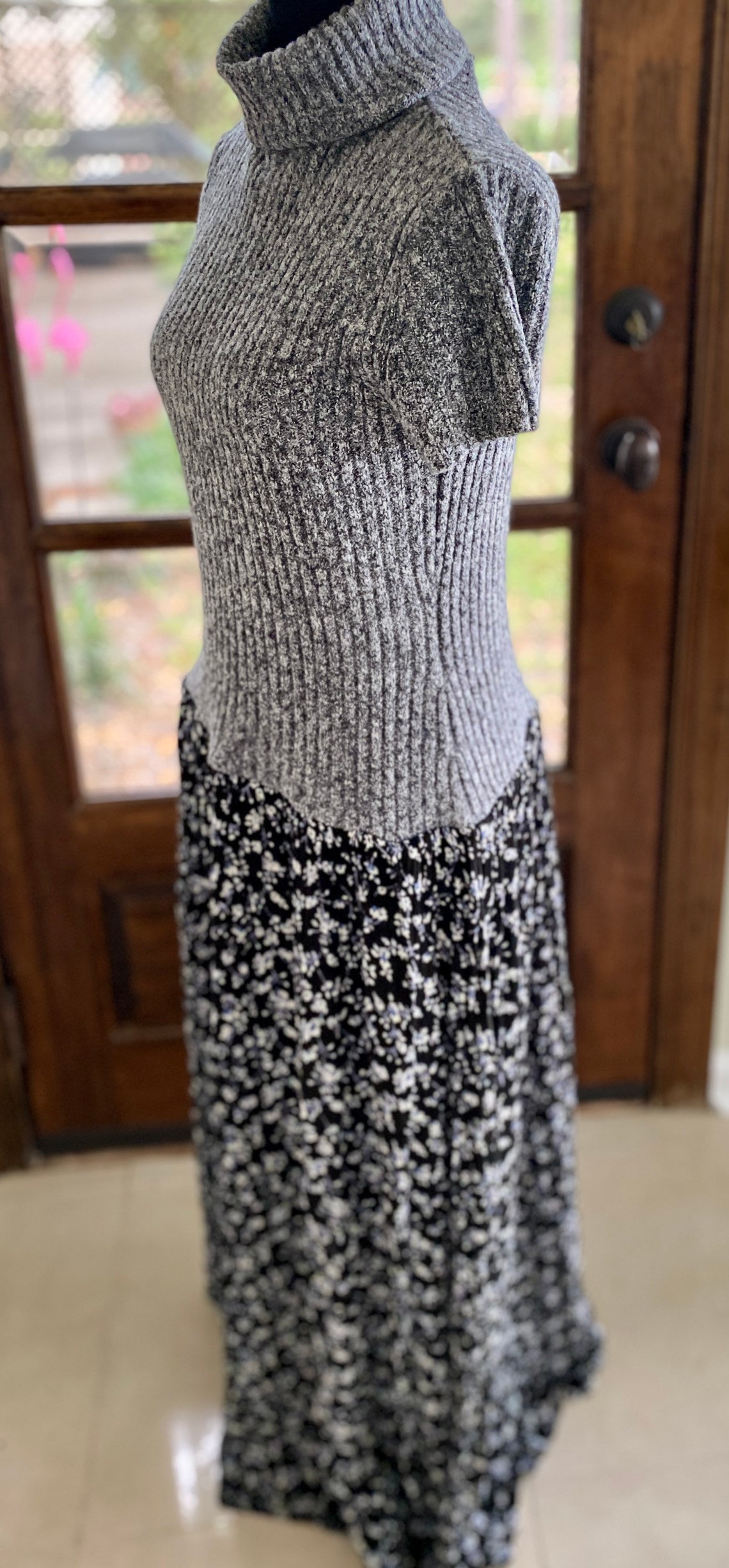 Langes graues und blaues Kleid S/M | Etsy