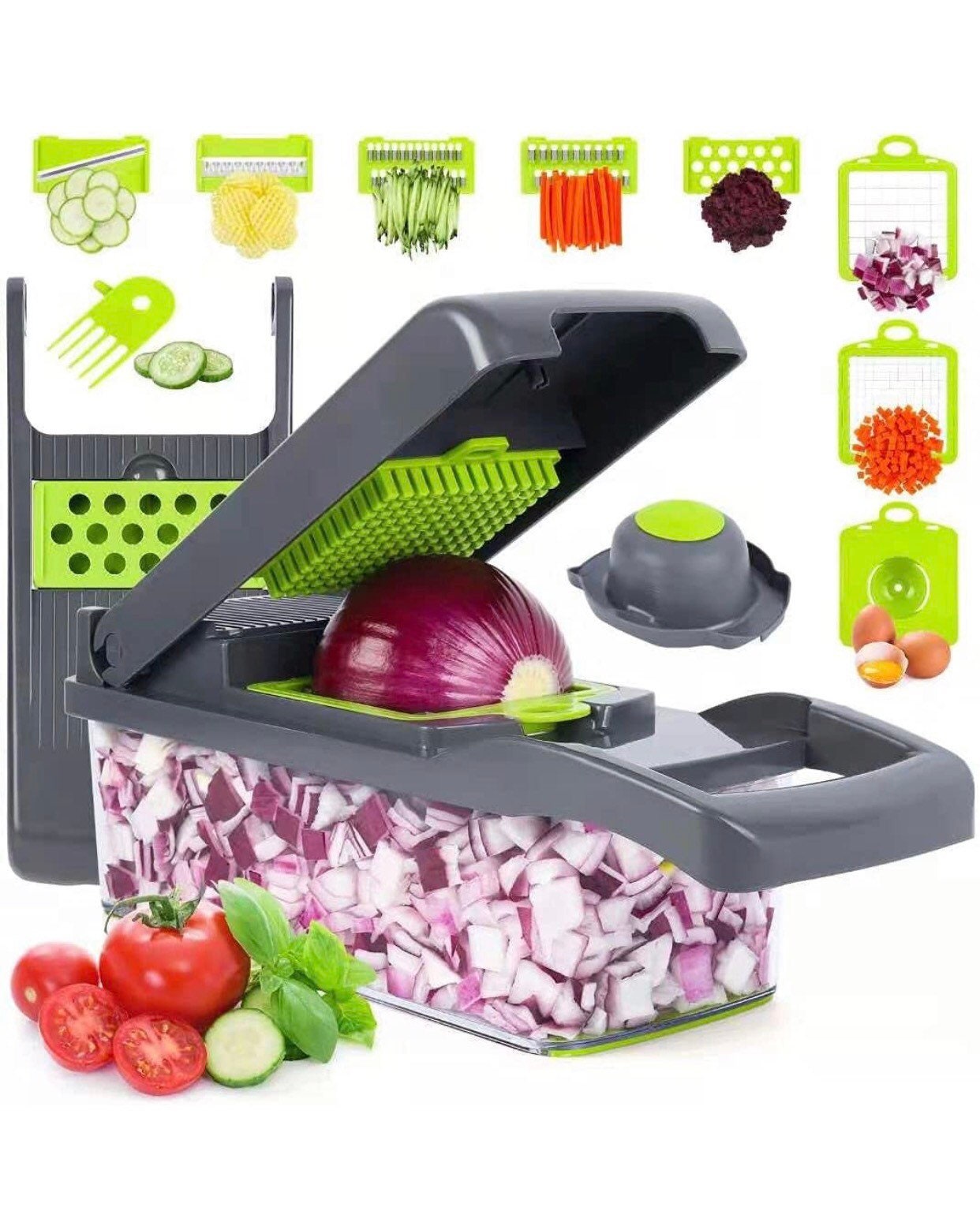 Potato Vegetable Slicer, Fry Cutter for Onion Rings, Chips and French Fries  (Green) - Walmart.com