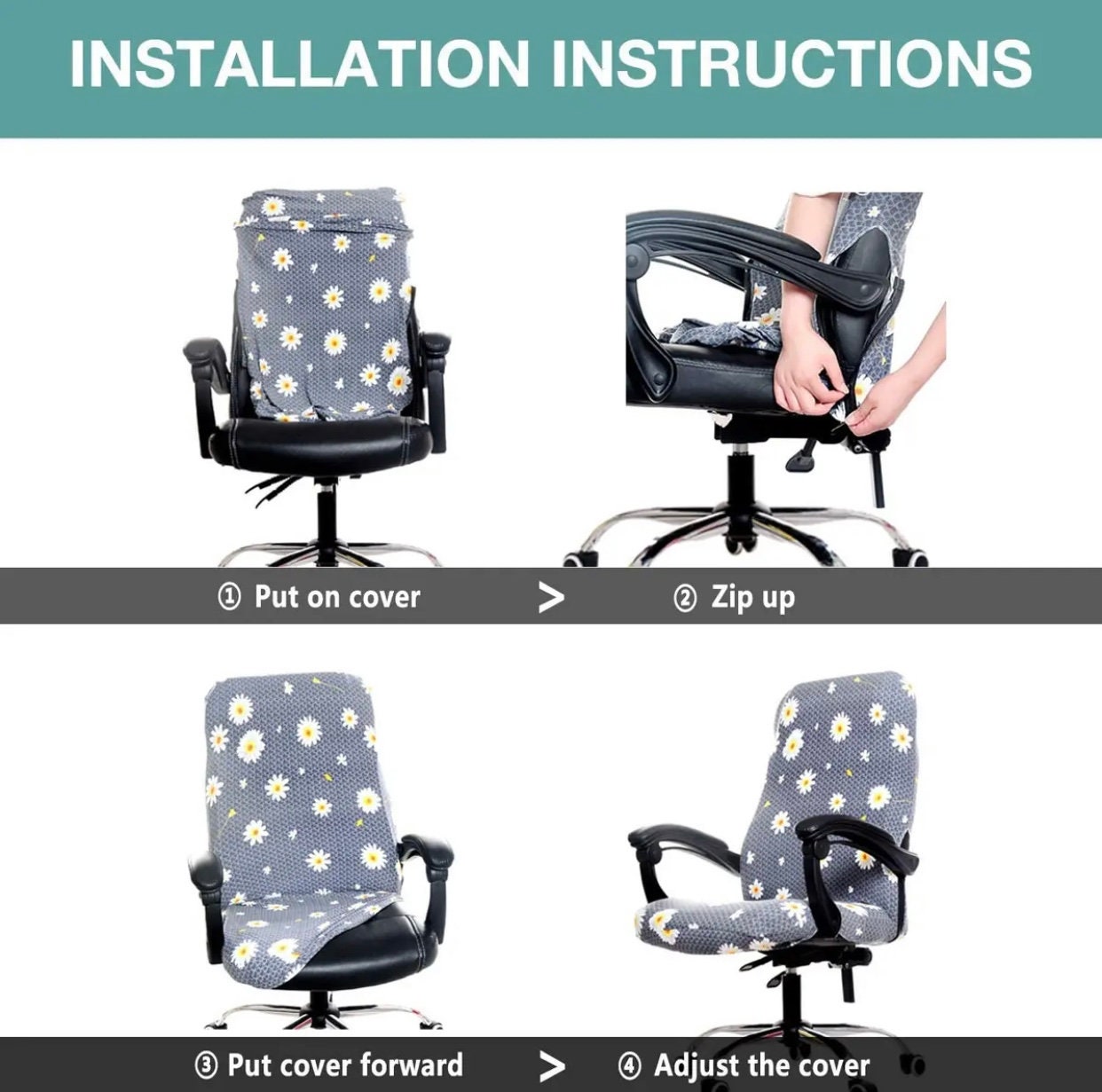 Office Chair Cover Universal Stretch Desk Chair Cover, Computer Chair