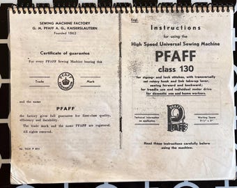 Mothers Day Gift - PFAFF Class 130 instruction manual. Models 130-6, 130-14, 130-115, 130-14-115. Nr. 7031 P 851