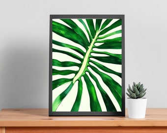 Digital Painting of a Monstera Plant, Home Decor, Instant Digital Download