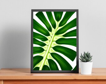 Digital Painting of a Monstera Plant, Home Decor, Instant Digital Download