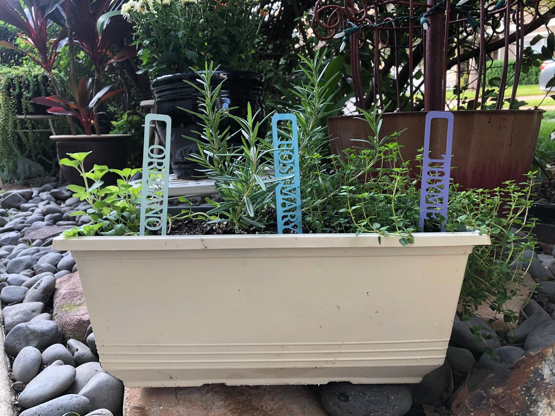 25 Lasercut Wooden Garden Stakes for Herbs Fruits and Etsy UK