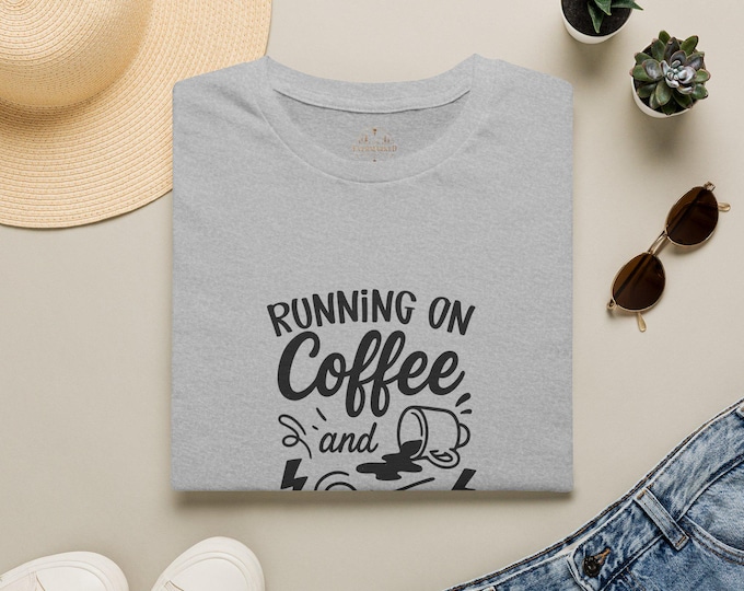 Running on Coffee and Chaos T-Shirt | Coffee Lover Tee