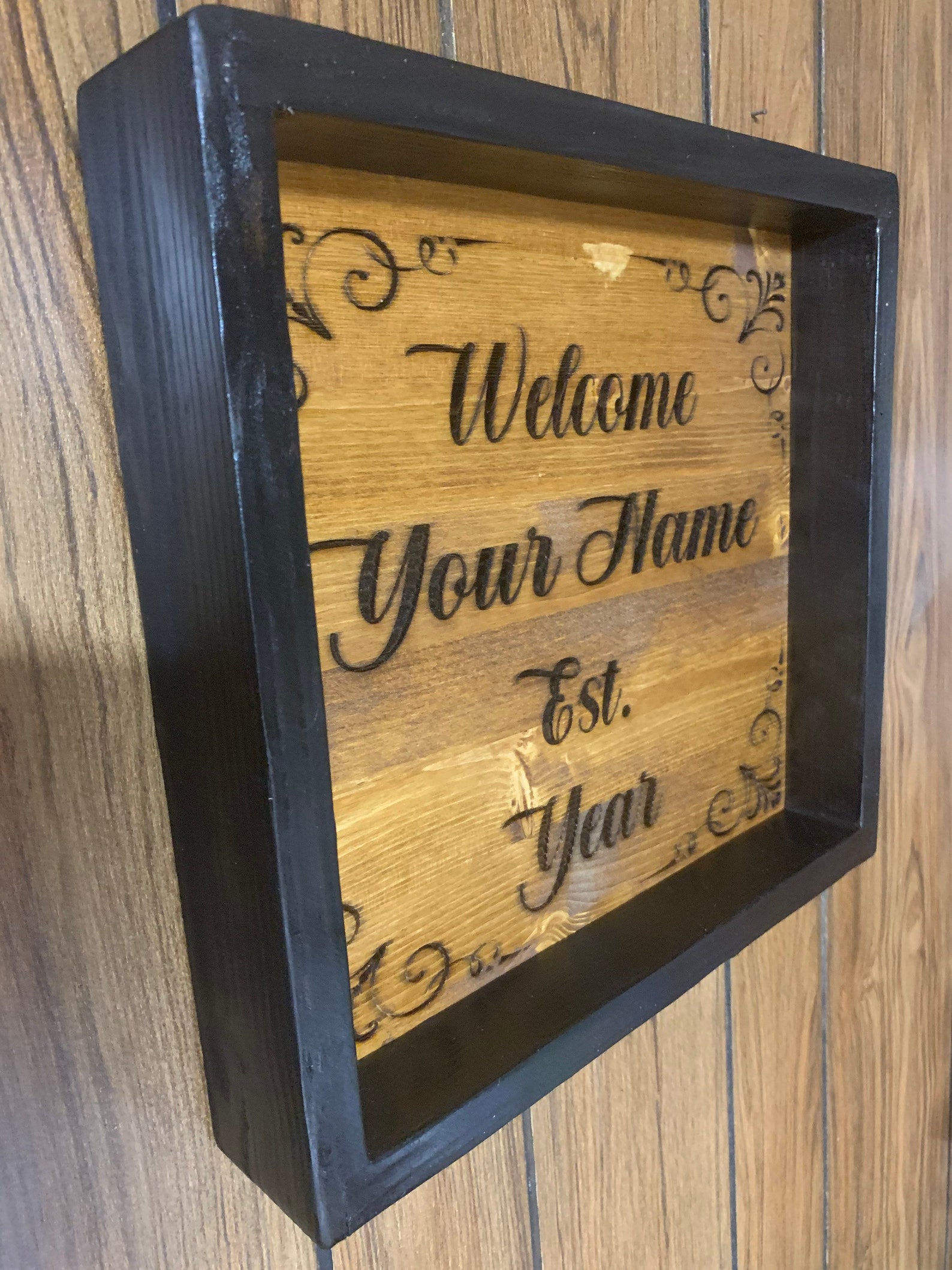 Laser Engraved Custom Decorative Shadow Box Family Sign/wall Etsy