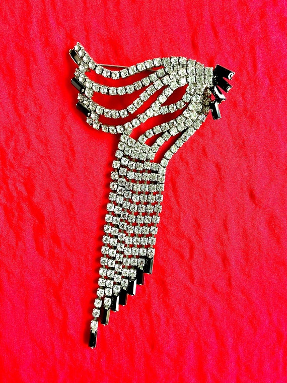 Massive 5” Art Deco Rhinestone Brooch - image 2