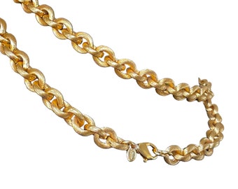 RADA Italy, Vintage Antique Gold 40”chain Necklace & 2” Egg in